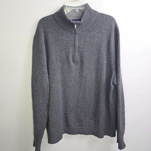 Patagonia Sweater Men's XL Recycled Cashmere Wool 1/4 Zip Charcoal Heathered
